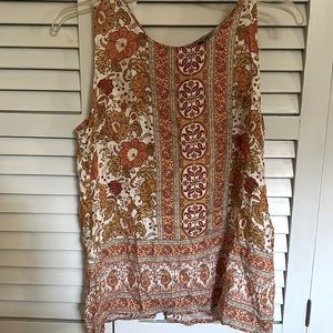 Floral Sleeveless Top with Buttons Down the Back XS